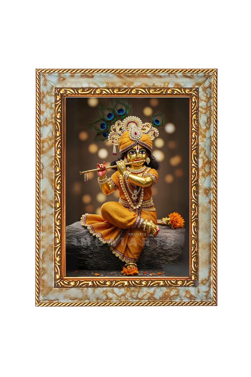 Divine Krishna Digital Print Photo 6.7x8.7 inches  (I24) - Vibrant Religious Wall Art for Home or Office Decor.