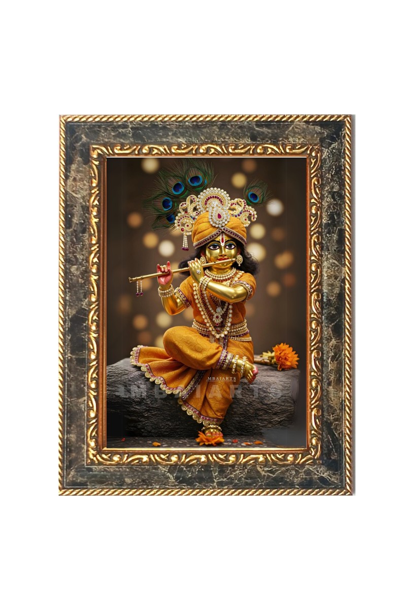 Divine Krishna Digital Print Photo 6.7x8.7 inches  (I24) - Vibrant Religious Wall Art for Home or Office Decor.