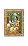 Krishna Yashoda Digital Print Photo 6.7x8.7 inches  (I24) - Vibrant Religious Wall Art for Home or Office Decor.
