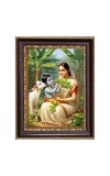  Krishna Yashoda Digital Print Photo 6.7x8.7 inches  (I24) - Vibrant Religious Wall Art for Home or Office Decor.