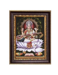 Maa Saraswati Digital Print Photo 6.7x8.7 inches  (I24) - Vibrant Religious Wall Art for Home or Office Decor.