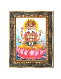 Lord Brahma Digital Print Photo 6.7x8.7 inches  (I24) - Vibrant Religious Wall Art for Home or Office Decor.
