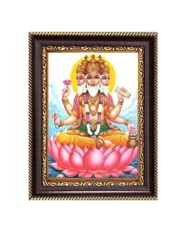 Lord Brahma Digital Print Photo 6.7x8.7 inches  (I24) - Vibrant Religious Wall Art for Home or Office Decor.