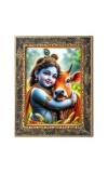 Little Krishna Digital Print Photo 6.7x8.7 inches  (I24) - Vibrant Religious Wall Art for Home or Office Decor.