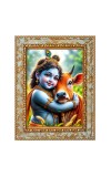 Little Krishna Digital Print Photo 6.7x8.7 inches  (I24) - Vibrant Religious Wall Art for Home or Office Decor.