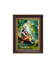 Sree Krishna and Shree Radha Digital Print Photo 6.7x8.7 inches  (I24) - Vibrant Religious Wall Art for Home or Office Decor.