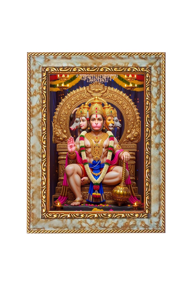 Lord Hanuman Ji Digital Print Photo 6.7x8.7 inches  (I24) - Vibrant Religious Wall Art for Home or Office Decor.
