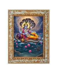 Lord vishnu Digital Print Photo 6.7x8.7 inches  (I24) - Vibrant Religious Wall Art for Home or Office Decor.