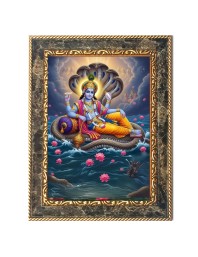 Lord vishnu Digital Print Photo 6.7x8.7 inches  (I24) - Vibrant Religious Wall Art for Home or Office Decor.