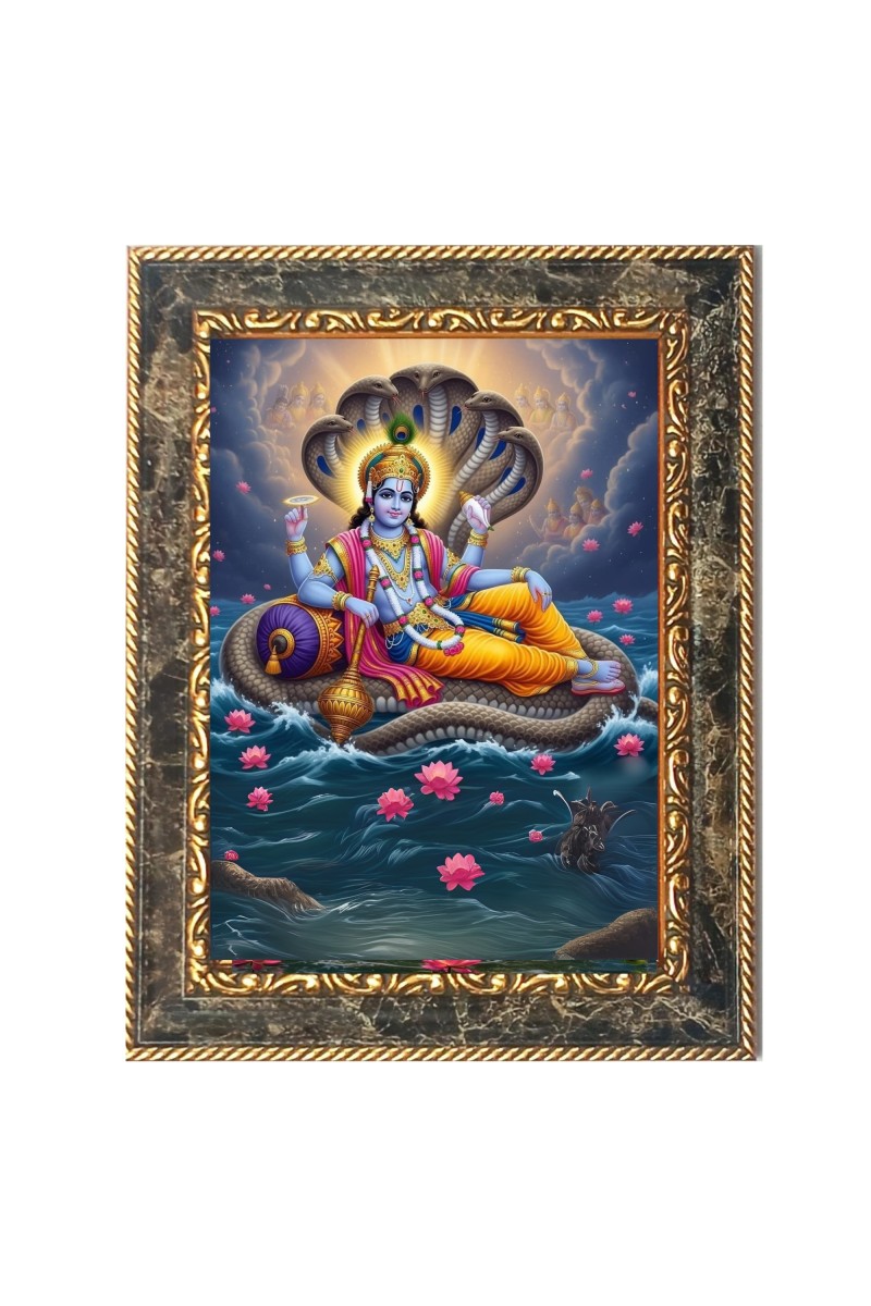 Lord vishnu Digital Print Photo 6.7x8.7 inches  (I24) - Vibrant Religious Wall Art for Home or Office Decor.