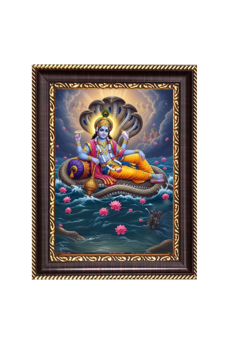 Lord vishnu Digital Print Photo 6.7x8.7 inches  (I24) - Vibrant Religious Wall Art for Home or Office Decor.