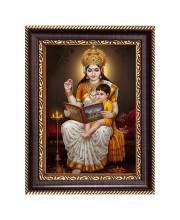 Maa Saraswati Digital Print Photo 6.7x8.7 inches  (I24) - Vibrant Religious Wall Art for Home or Office Decor.