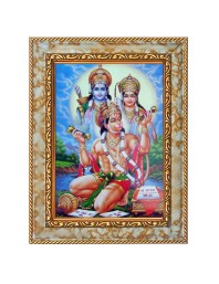 Lord Rama, Sita, and Hanuman Digital Print Photo 6.7x8.7 inches  (I24) - Vibrant Religious Wall Art for Home or Office Decor.