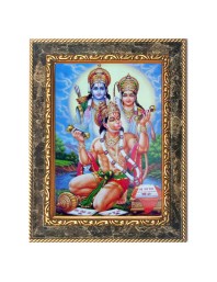  Lord Rama, Sita, and Hanuman Digital Print Photo 6.7x8.7 inches  (I24) - Vibrant Religious Wall Art for Home or Office Decor.