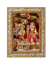 Lord Radha Krishna Digital Print Photo 6.7x8.7 inches  (I24) - Vibrant Religious Wall Art for Home or Office Decor.