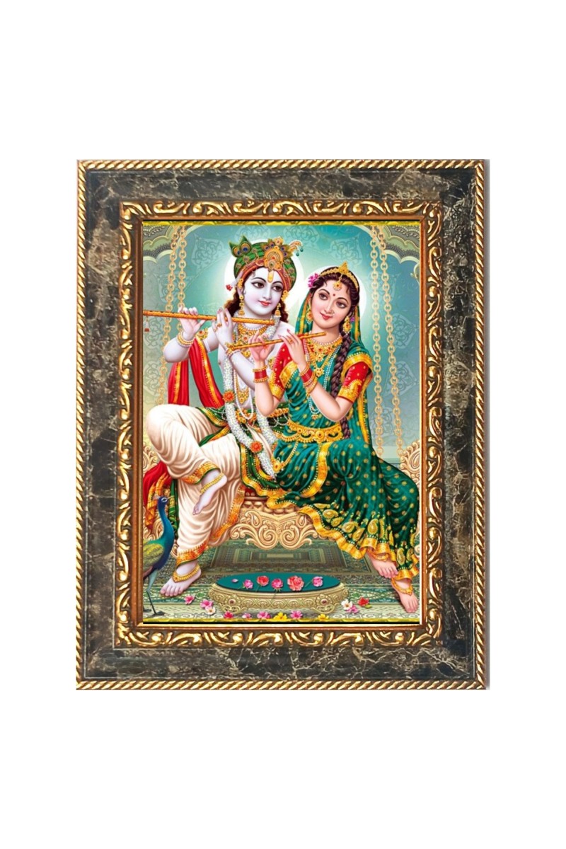 Shri Radha Krishna Digital Print Photo 6.7x8.7 inches  (I24) - Vibrant Religious Wall Art for Home or Office Decor.