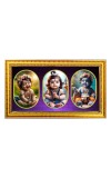 Baby krishna Photo Frame - 8x14 Inch Brown Wooden Frame | Hindu Gods Wall Decor for Home & Office