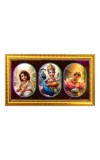 Lord krishna raam Photo Frame - 8x14 Inch Brown Wooden Frame | Hindu Gods Wall Decor for Home & Office