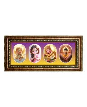 Little baby goddess Photo Frame - 8x14 Inch Brown Wooden Frame | Hindu Gods Wall Decor for Home & Office