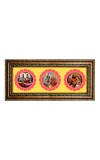 Lord laxmi narayan, shiv parvati, bhramma saraswati Photo Frame - 8x14 Inch Brown Wooden Frame | Hindu Gods Wall Decor for Home & Office