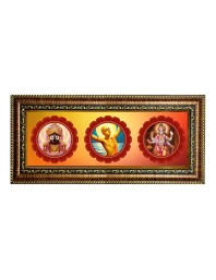 Jai jagannath, shri chaitanyiya, Photo Frame - 8x14 Inch Brown Wooden Frame | Hindu Gods Wall Decor for Home & Office