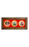 Maa saraswati Photo Frame - 8x14 Inch Brown Wooden Frame | Hindu Gods Wall Decor for Home & Office