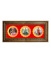 Maa saraswati Photo Frame - 8x14 Inch Brown Wooden Frame | Hindu Gods Wall Decor for Home & Office