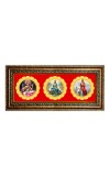 Maa saraswati Photo Frame - 8x14 Inch Brown Wooden Frame | Hindu Gods Wall Decor for Home & Office