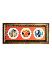shri dhattatreaya, lokenath baba,krishna Photo Frame - 8x14 Inch Brown Wooden Frame | Hindu Gods Wall Decor for Home & Office