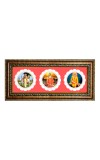 shri dhattatreaya, lokenath baba, sai baba Photo Frame - 8x14 Inch Brown Wooden Frame | Hindu Gods Wall Decor for Home & Office