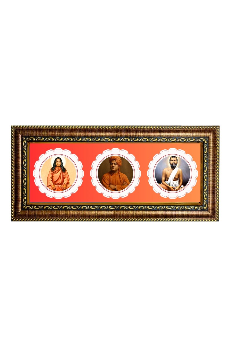 Sri Ramakrishna Paramahamsa. Swami Vivekananda.  Photo Frame - 8x14 Inch Brown Wooden Frame | Hindu Gods Wall Decor for Home & Office