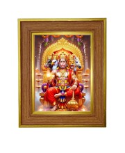 Lord hanuman Photo Frame  10x14 Inches-Brown Wooden Frame for Home , Office & Temple Decoration and Gifting