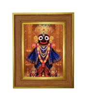 Lord jaganath Photo Frame  10x14 Inches-Brown Wooden Frame for Home , Office & Temple Decoration and Gifting