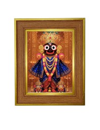 Lord jaganath Photo Frame  10x14 Inches-Brown Wooden Frame for Home , Office & Temple Decoration and Gifting