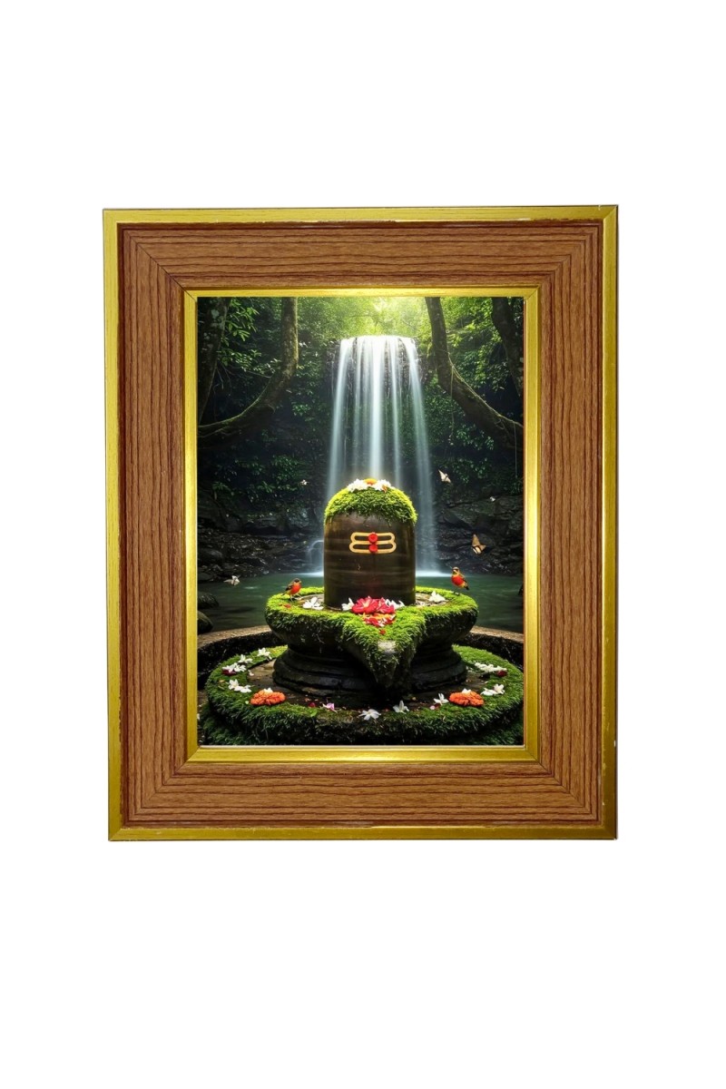 Om namah shivay Photo Frame  10x14 Inches-Brown Wooden Frame for Home , Office & Temple Decoration and Gifting