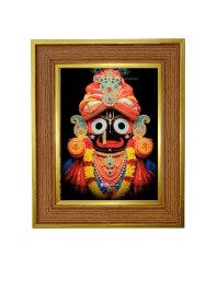 Lord jagannath Photo Frame  10x14 Inches-Brown Wooden Frame for Home , Office & Temple Decoration and Gifting