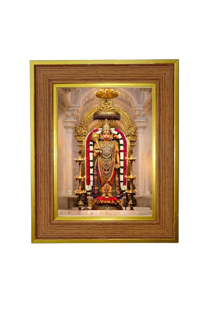 Lord Karthikeya Photo Frame  10x14 Inches-Brown Wooden Frame for Home , Office & Temple Decoration and Gifting