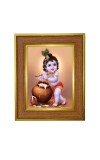 Little Gopal Photo Frame  10x14 Inches-Brown Wooden Frame for Home , Office & Temple Decoration and Gifting