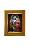 Shree radha krishna Photo Frame  10x14 Inches-Brown Wooden Frame for Home , Office & Temple Decoration and Gifting