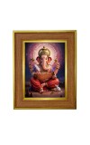 Lord ganesha Photo Frame  10x14 Inches-Brown Wooden Frame for Home , Office & Temple Decoration and Gifting