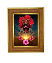 Goddess maa kaali Photo Frame  10x14 Inches-Brown Wooden Frame for Home , Office & Temple Decoration and Gifting