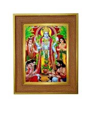 Avatar Lord Vishnu Photo Frame  10x14 Inches-Brown Wooden Frame for Home , Office & Temple Decoration and Gifting
