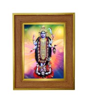 Kali maa Photo Frame  10x14 Inches-Brown Wooden Frame for Home , Office & Temple Decoration and Gifting