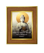 Lord buddha Photo Frame  10x14 Inches-Brown Wooden Frame for Home , Office & Temple Decoration and Gifting