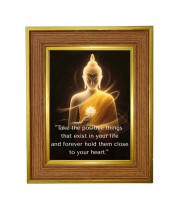 Lord buddha Photo Frame  10x14 Inches-Brown Wooden Frame for Home , Office & Temple Decoration and Gifting