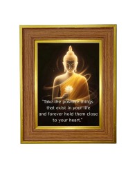 Lord buddha Photo Frame  10x14 Inches-Brown Wooden Frame for Home , Office & Temple Decoration and Gifting