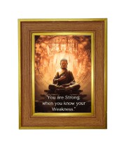 Buddha Photo Frame  10x14 Inches-Brown Wooden Frame for Home , Office & Temple Decoration and Gifting