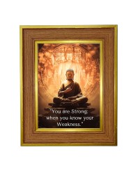 Buddha Photo Frame  10x14 Inches-Brown Wooden Frame for Home , Office & Temple Decoration and Gifting