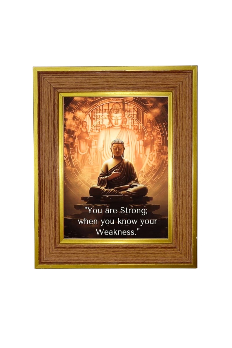 Buddha Photo Frame  10x14 Inches-Brown Wooden Frame for Home , Office & Temple Decoration and Gifting