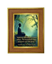 Buddha Photo Frame  10x14 Inches-Brown Wooden Frame for Home , Office & Temple Decoration and Gifting